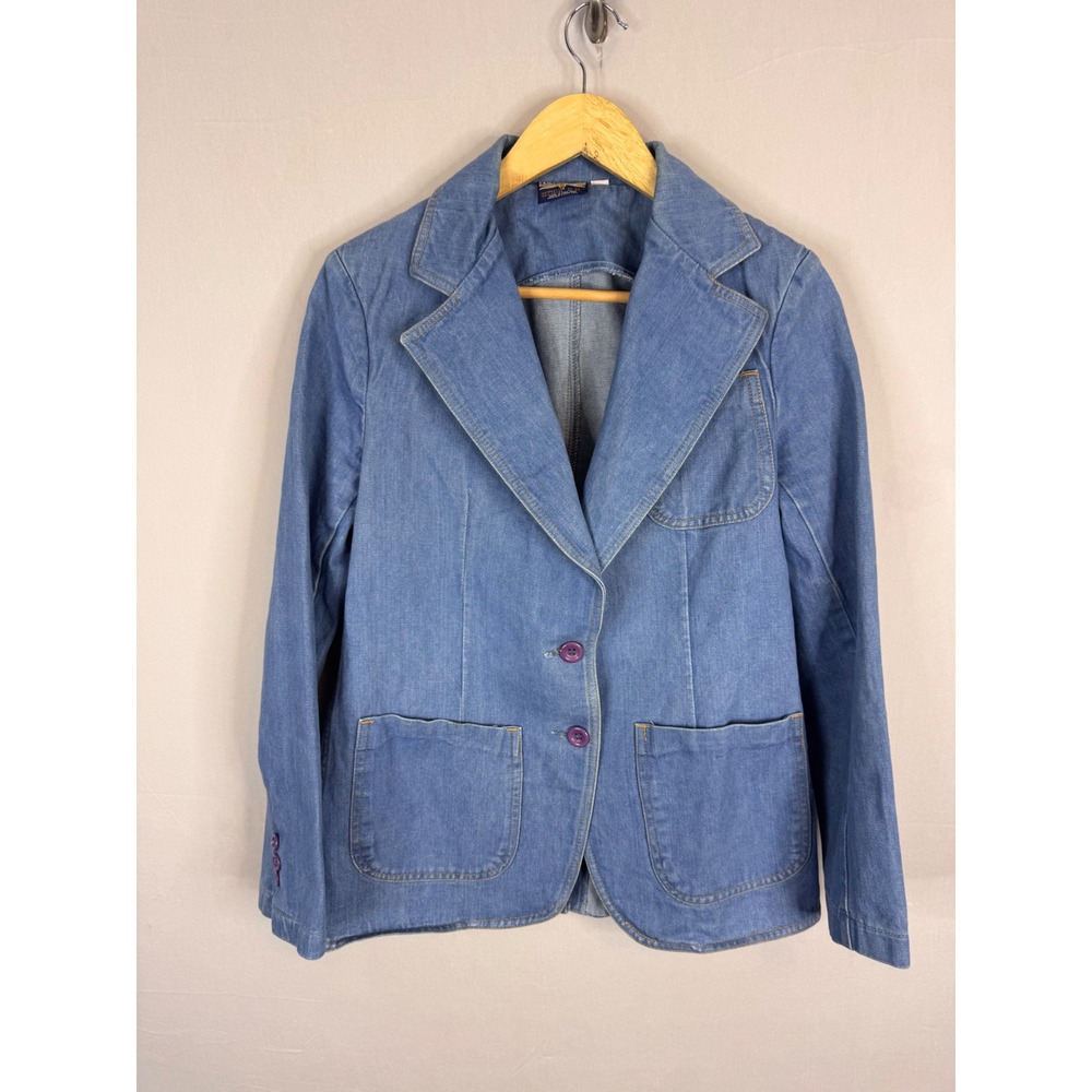 Pentimento‎ Vintage Denim Blazer Modern Women S Cotton Jacket Western 80s